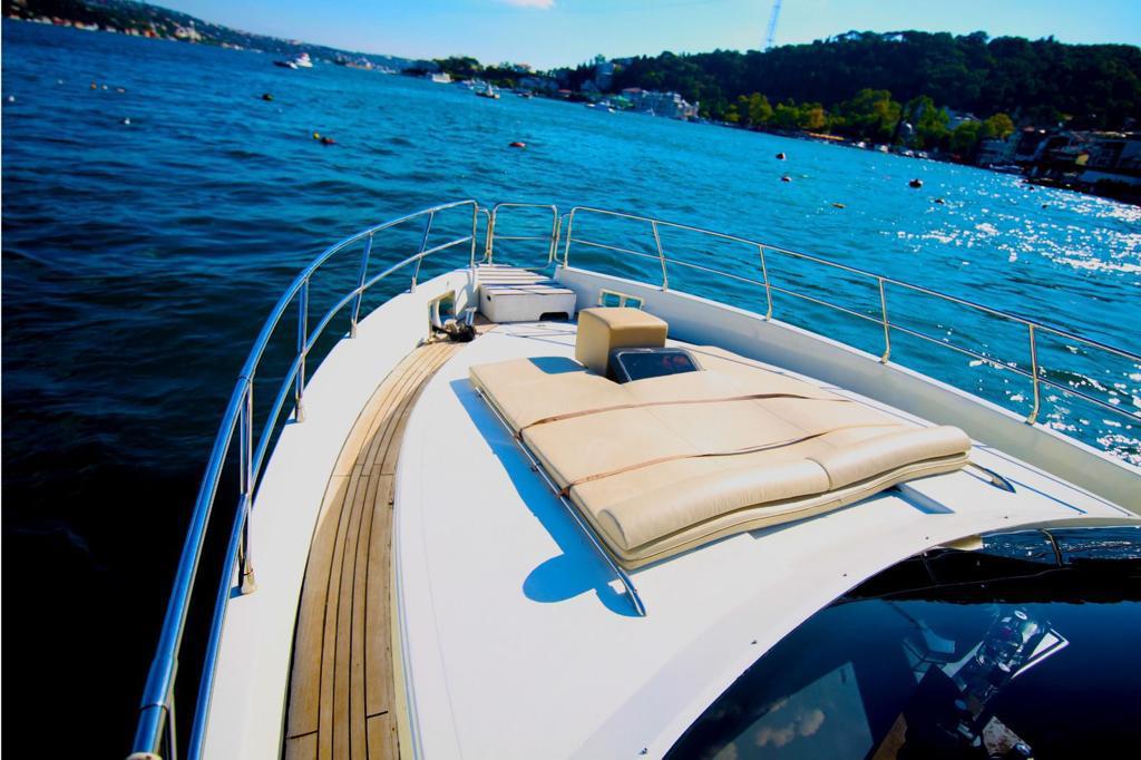 Front of a yacht cruising the Bosphorus, Bosphorus view, Istanbul